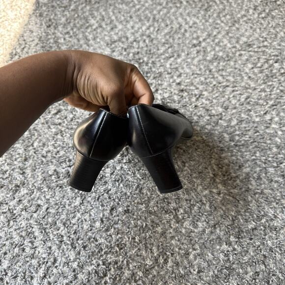 VTG Paul Green Leather Low Kitten Heel Pumps Black Y2K 90s Pointed Toe US 6 - Picture 6 of 12